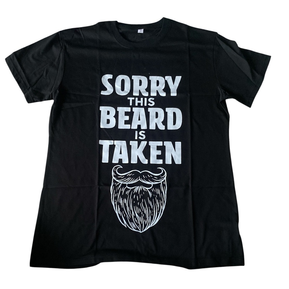 NWT Black Graphic T-Shirt with Beard Print L N86